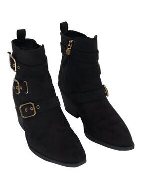 Sam and Libby Finnley Women's Western Buckle Ankle Boots 8M